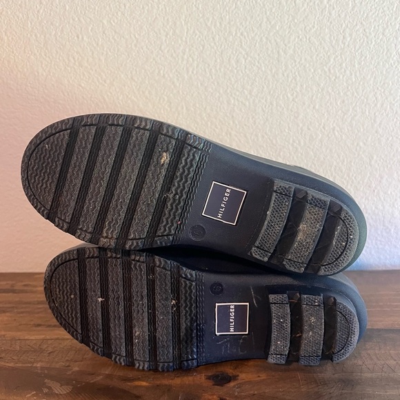 Tommy Hilfiger Toniee Lace-Up Leather Sole TH Logo Rain Boots. Size 6. - Picture 12 of 13